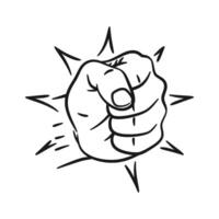 Minimalist Fist Punch Line Art Sketch vector