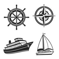 Sailing Boat and Ship Icons Graphics vector