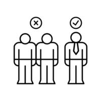 Marginalization black line icon. vector
