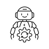 process automation black line icon. vector