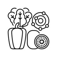 Antioxidants black line icon. isolated element vector