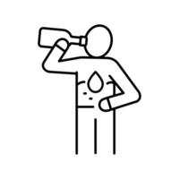 Hydration black line icon. isolated element vector