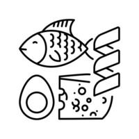 Proteins black line icon. isolated element vector