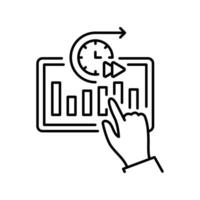 predictive analytics black line icon. vector