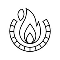 Calories black line icon. isolated element vector