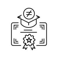Educational inequality black line icon. isolated element vector