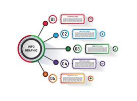 Modern infographic template design. Business concept with 5 options vector