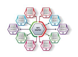 Modern 10 steps info graphic template design. Can be used for workflow layout, diagram, banner, webdesign vector