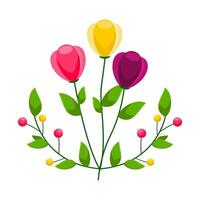 Minimalist Spring Flower Flat Illustration Fragrant and Luxurious Design Assets vector