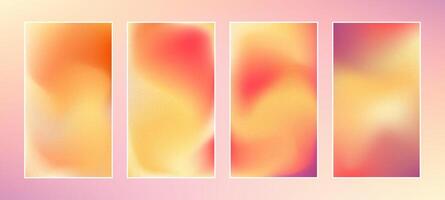 Abstract colorful background in peach color. Bright meshes gradient. Set of backgrounds for smartphone with blur effect vector