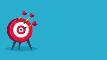 Animation of Successful Business Targets Achieved with Arrow Concept. Blue Background Copy Space vector