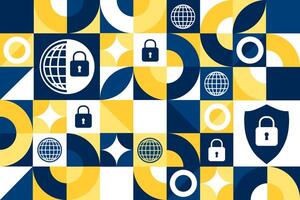 Data Privacy Day. January 28. Seamless geometric pattern. Template for background, banner, card, poster. EPS10 illustration. vector