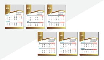 2026 Business Calendar With Gold And White Design vector