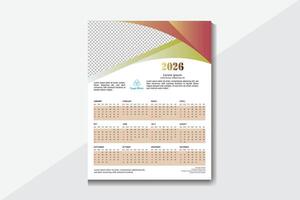 2026 Wall Calendar Template Design vector