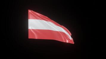 Austria Flag. 4K 3D Realistic Waving Flag with background black Perfect Loop video