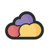 illustration of clouds in three different colors vector