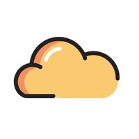 Clouds in light and dark orange with a half black outline vector