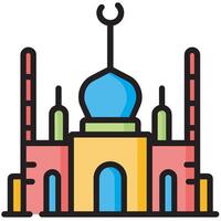 Illustration of a Mosque Icon in the Month of Ramadan Serenity and Spirituality in Every Stroke vector