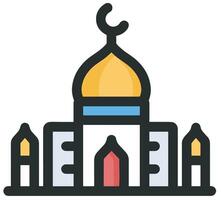 Illustration of a Mosque Icon in the Month of Ramadan A Glowing Symbol of Blessings vector