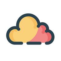illustration of red and yellow clouds with cute shapes vector