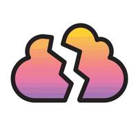 The clouds burst with shards and rainbow-like colors vector