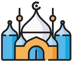 Illustration of a Mosque Icon in the Month of Ramadan Where Prayers Meet the Moonlight vector
