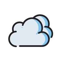 Overlapping clouds with a light blue color vector