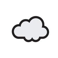 cloud illustration in a white cartoon version vector