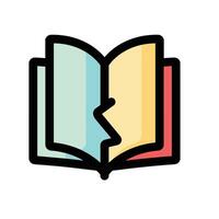A book with a broken piece of it vector