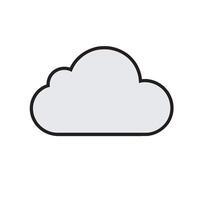 white cloud illustration with black outline vector