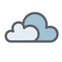 illustration of large and small clouds with two different colors vector