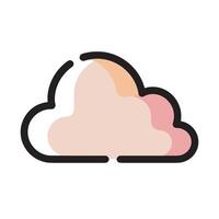 pink cloud illustration with three color gradients vector
