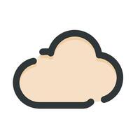 Clouds with a light cream color and a thick black outline vector