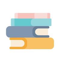 A pile of books arranged irregularly in various colors vector