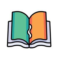An open book with a colorful cover vector