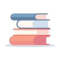 A stack of books arranged in an irregular manner vector
