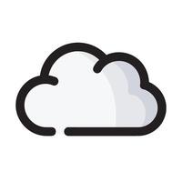 White cloud icon and black outline that looks simple and minimalist vector