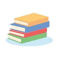 A stack of books arranged from large to small in various colors vector