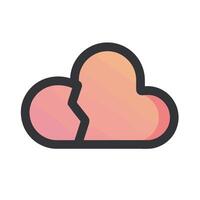 Clouds with fragments in red gradient color vector