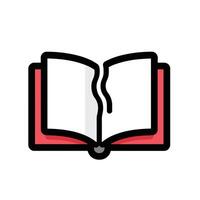 An open book with a broken page vector