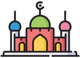 Illustration of a Mosque Icon in the Month of Ramadan A Lantern of Light in the Holy Month vector