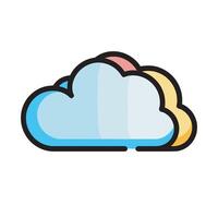 Overlapping clouds of three different colors vector