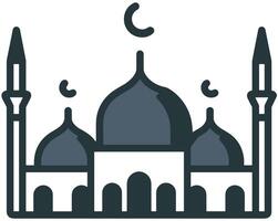 Illustration of a Mosque Icon in the Month of Ramadan The Sacred Call to Prayer in an Artistic Frame vector