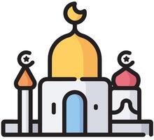 Illustration of a Mosque Icon in the Month of Ramadan A Reflection of Peace and Harmony vector