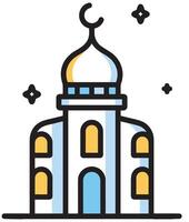 Illustration of a Mosque Icon in the Month of Ramadan The Symbolism of Purity and Reflection vector