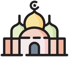 Illustration of a Mosque Icon in the Month of Ramadan An Ethereal Blend of Light and Devotion vector