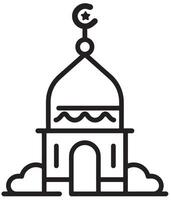 Illustration of a Mosque Icon in the Month of Ramadan The Golden Hour of Worship vector