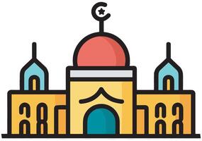 Illustration of a Mosque Icon in the Month of Ramadan The Tranquility of Suhoor and Iftar vector