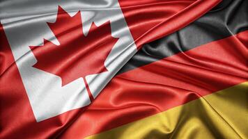 Canadian and German Flags Merged in a Symbol of Unity and Cooperation photo
