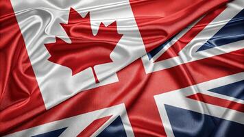 Flags of Canada and the United Kingdom Merged Together in Unity Display photo